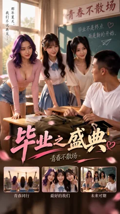 三個女生校園畢業禮找阿杰羣P破處